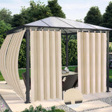 Waterproof Outdoor Curtains for Patio - Windproof Tab Top Gazebo Curtain Panels - Privacy Sun Blocking Outside Curtain Set for Porch, Pergola and Cabana 54 x 108 inch, Beige, 2 Panels