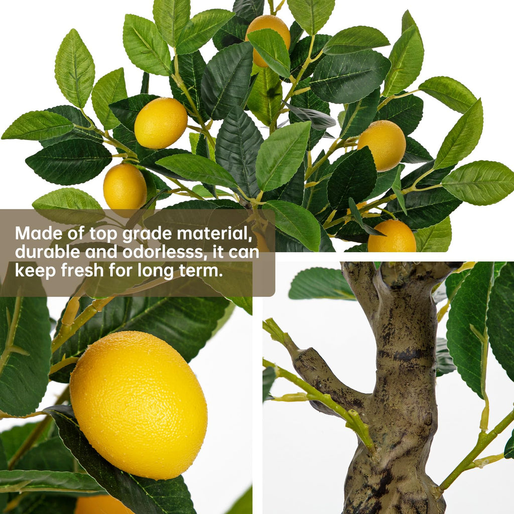 2Ft Fake Lemon Tree Artificial Lemons Tree in Pot Artificial Potted Plants