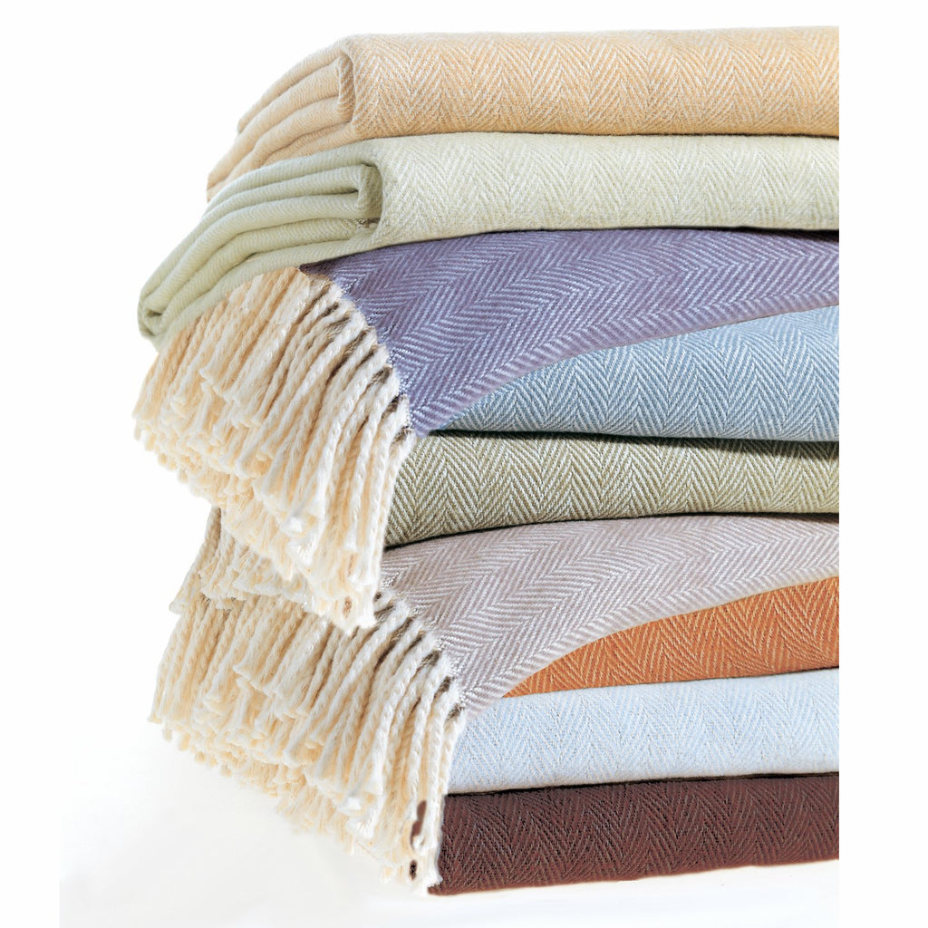 Celine Herringbone, 100% Cotton Throw Blanket - Navy