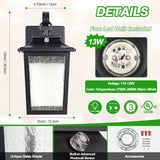 LED Dusk to Dawn Outdoor Wall Lantern with Sensor - Exterior Porch Lighting Fixtures