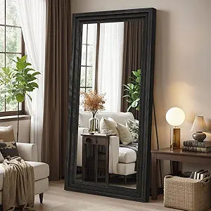 Full Length Mirror 71"X30", Large Solid Wood Frame Floor Mirror, Leaning Floor Mirror, Stable Frame, Shatterproof
