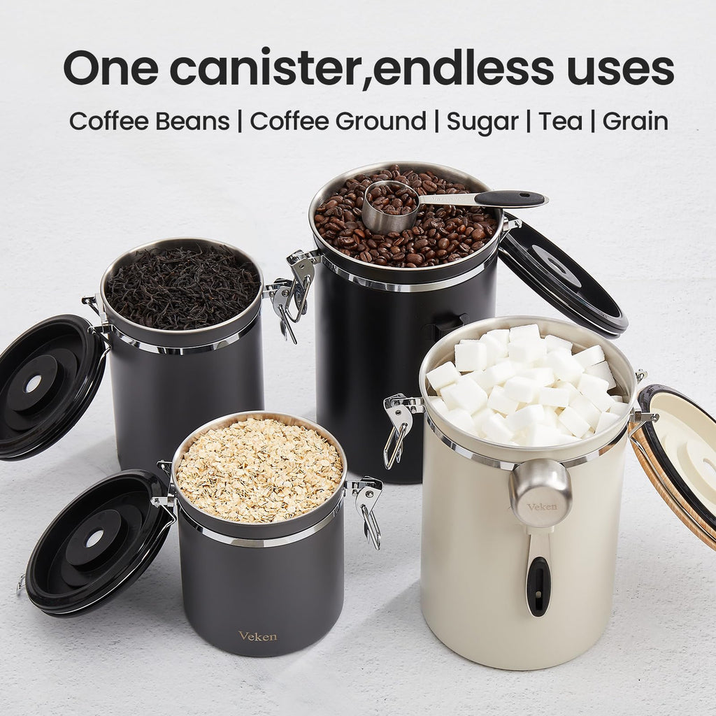 Coffee Canister,39OZ, 2.2lbs,Large Airtight Stainless Steel Container