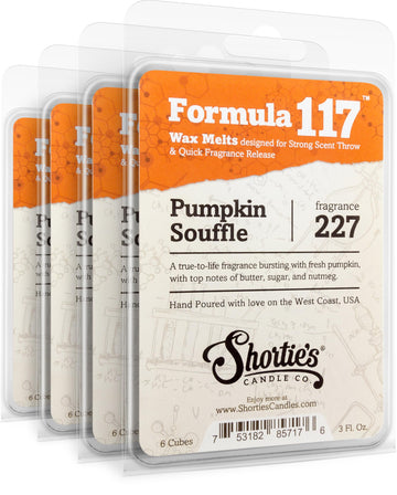 Pumpkin Souffle Premium Wax Melts 4 Pack - 12 Oz., Strong & Long Lasting, Non-Toxic - Made with Essential & Natural