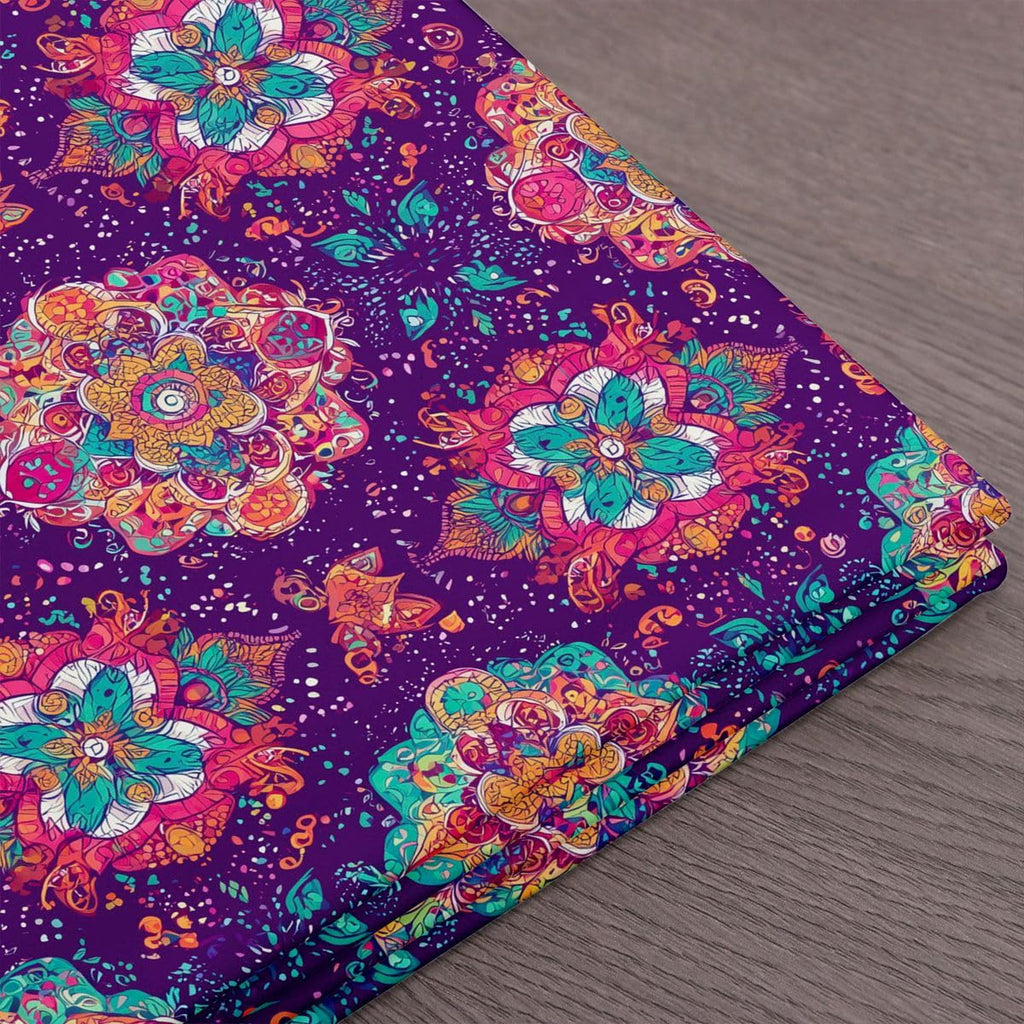 Mandala Fabric By The Yard, Boho Floral Upholstery Fabric, Retro