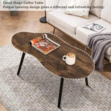 Small Coffee Table Cloud Shape Coffee Table Industrial Coffee Tables Wood Irregular Center Floor Tables Mid Century