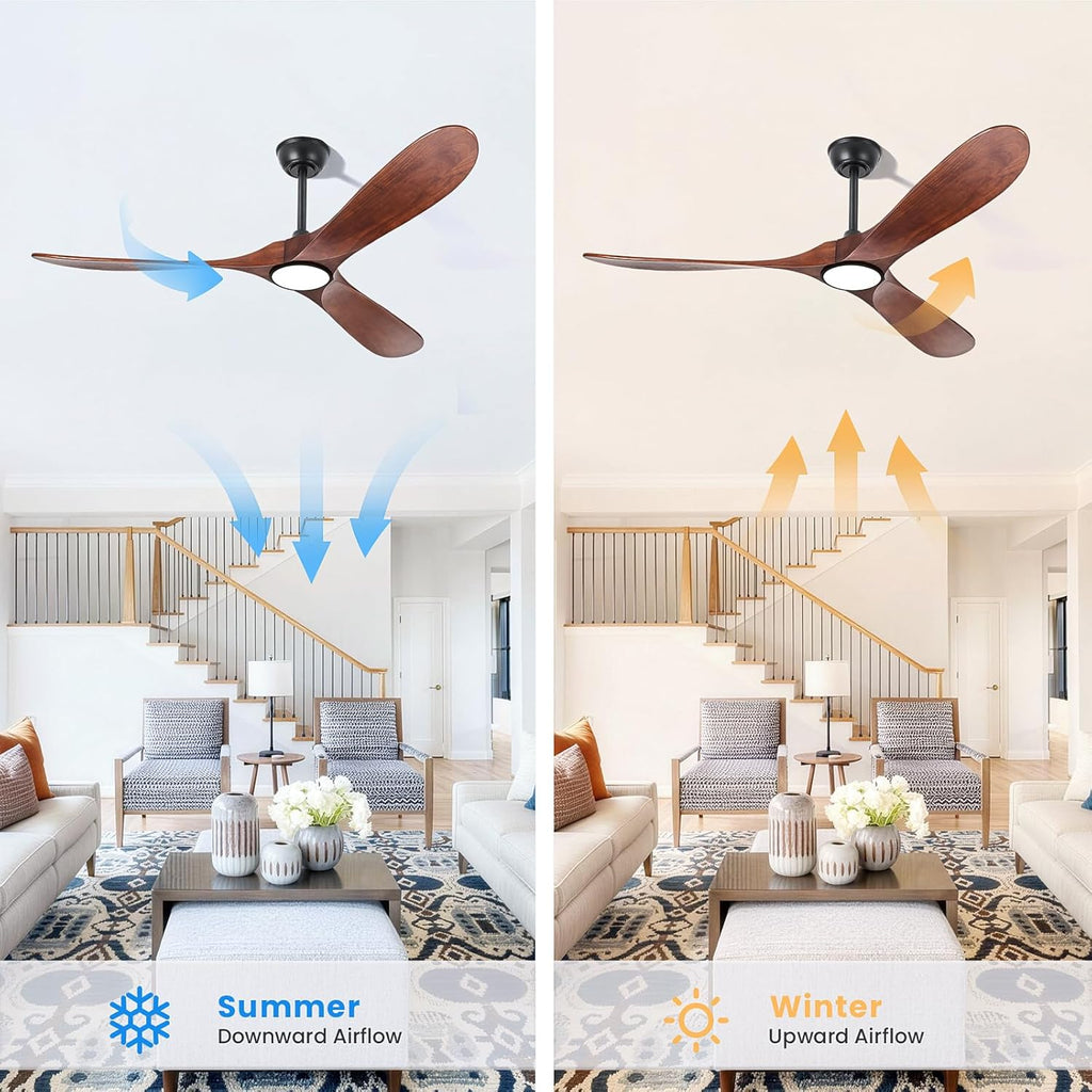 60 Inch Outdoor Ceiling Fan with Light and Remote