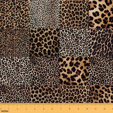 Brown Leopard Print Upholstery Fabric Soft 2 Yards