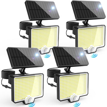 Solar Motion Sensor Outdoor Lights, Flood Lights Waterproof-4 Pack
