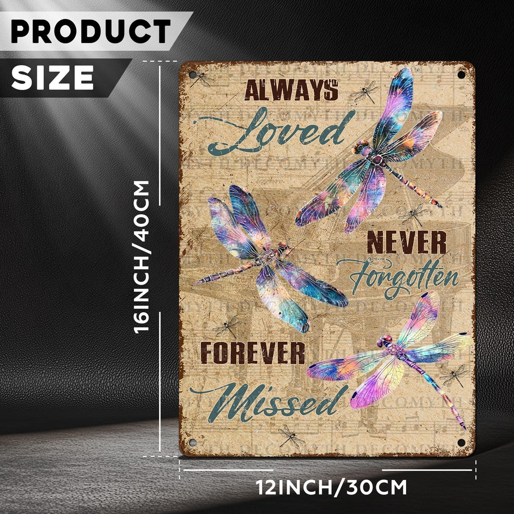 Dragonfly Decor Always Loved Never Forgotten Forever Missed Dragonfly Poster Farm Outdoor Bathroom Restaurant Cafes