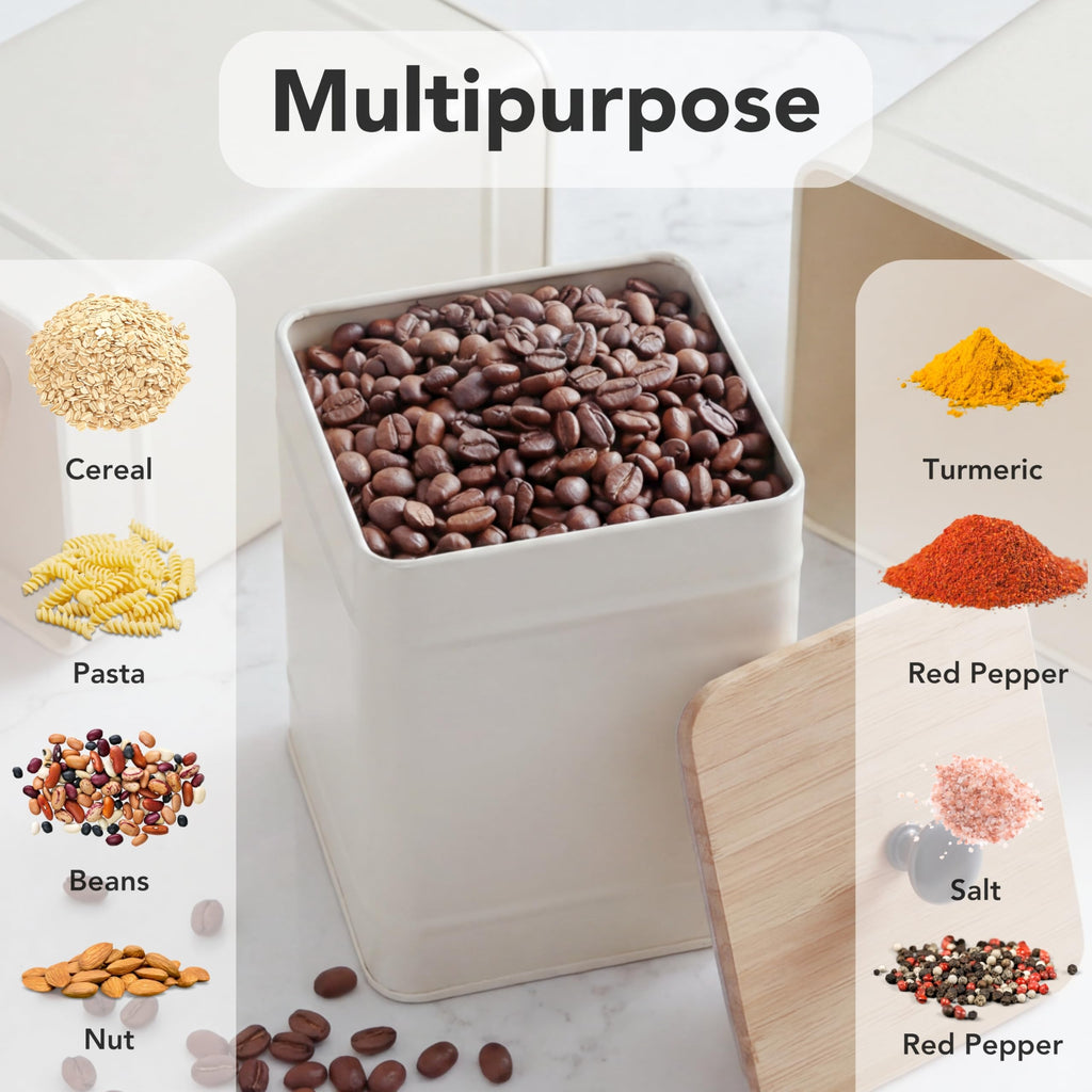 Kitchen Canisters, Airtight Canister Sets Counter, Kitchen Canisters for Countertop Set of 4, Coffee Tea Sugar Flour