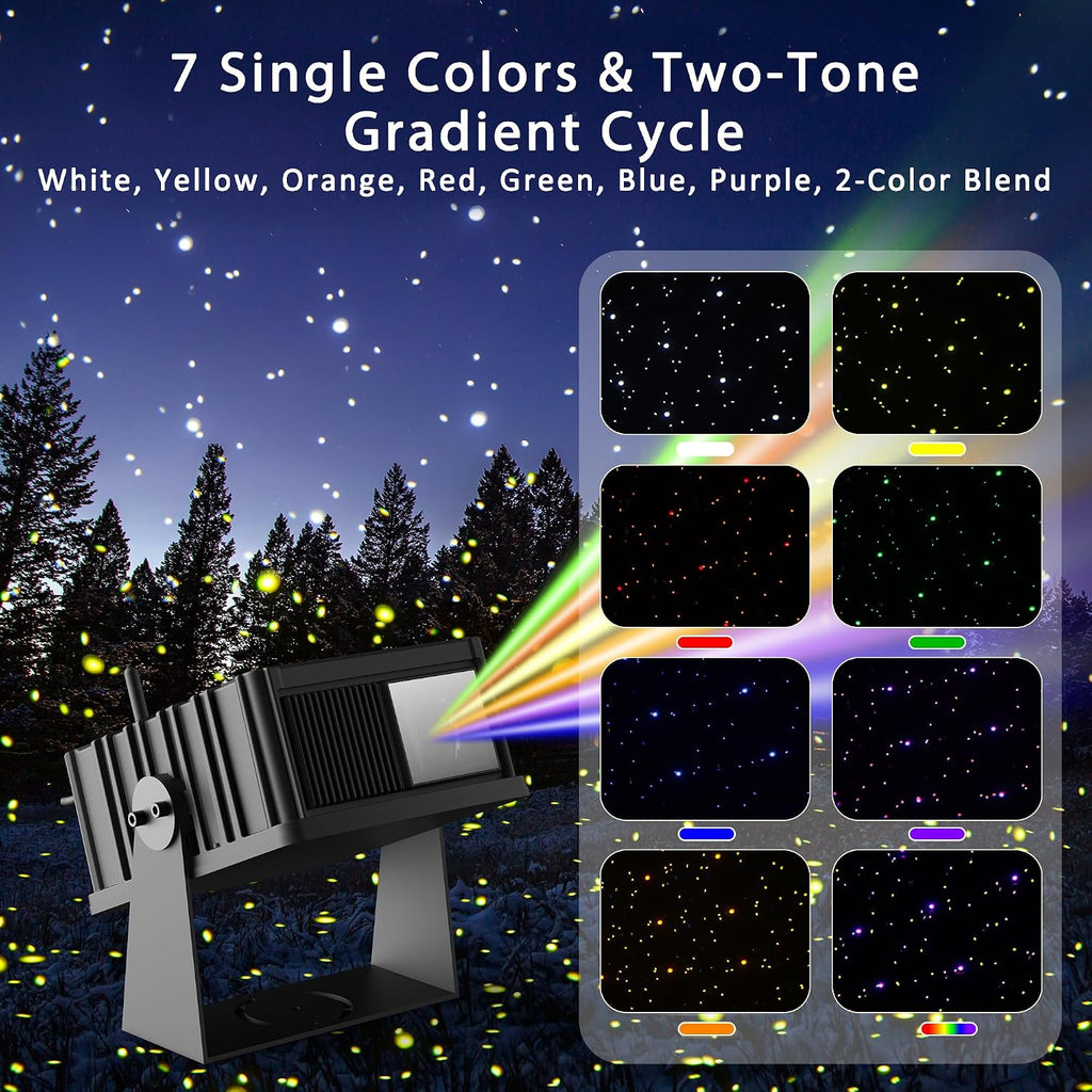 Outdoor Star Laser Projector, App & Remote Control 7 Colors Motion Smart Firefly Lights Christmas Snowflake