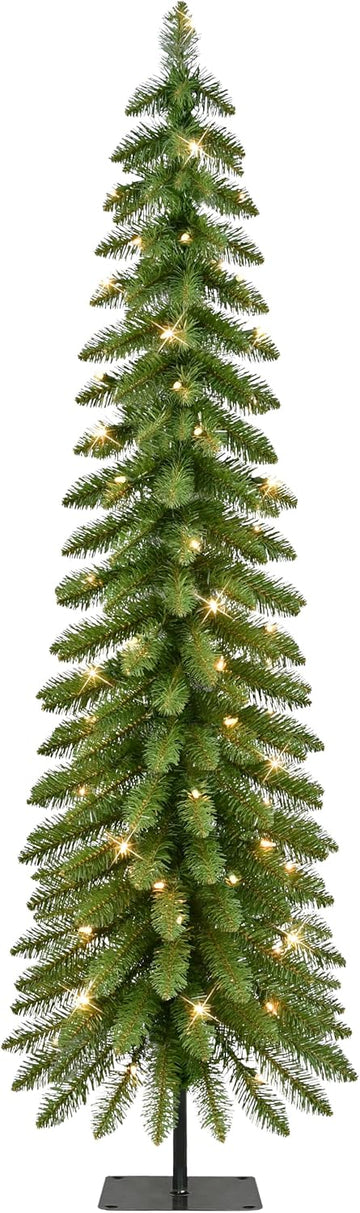International 6ft Pre-Lit Alpine Pencil Christmas Tree
