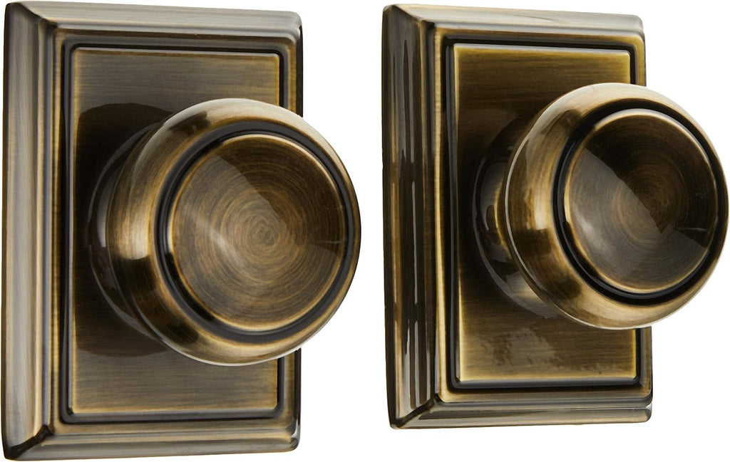Andover Hall/Closet Passage Door Knob, Antique Brass