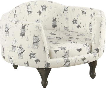 Home Decor | Upholstered Curved Pet Bed | Luxury Cat & Dog Beds & Furniture | Round Pet Bed Created with Stain