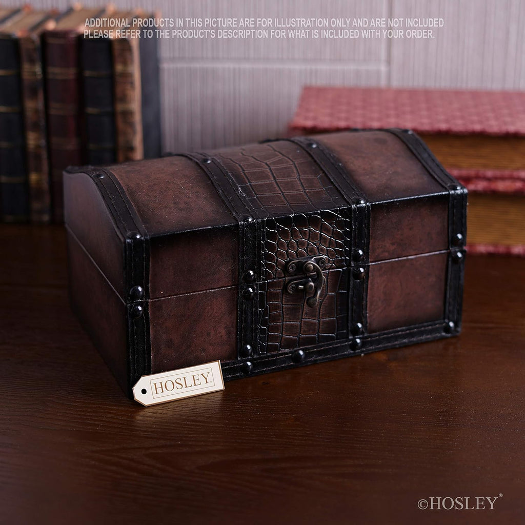 Decorative Wooden Storage Box with Leather Clasp 9 Inch Long. Ideal Gift for Wedding Special Occasion Study Home Den