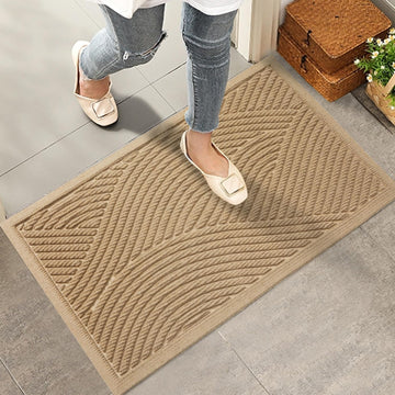 Sturdy Front Door Mat, Absorbent Muddy Dirt Resist Welcome Door Mats Outdoor Indoor, Stain and Fade Resistant