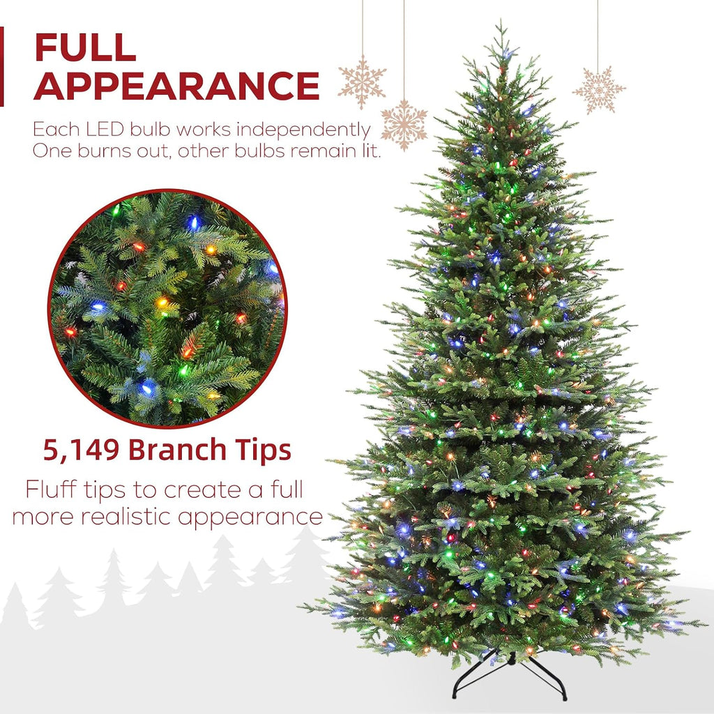 Prelit Christmas Tree with Realistic PE Foliage