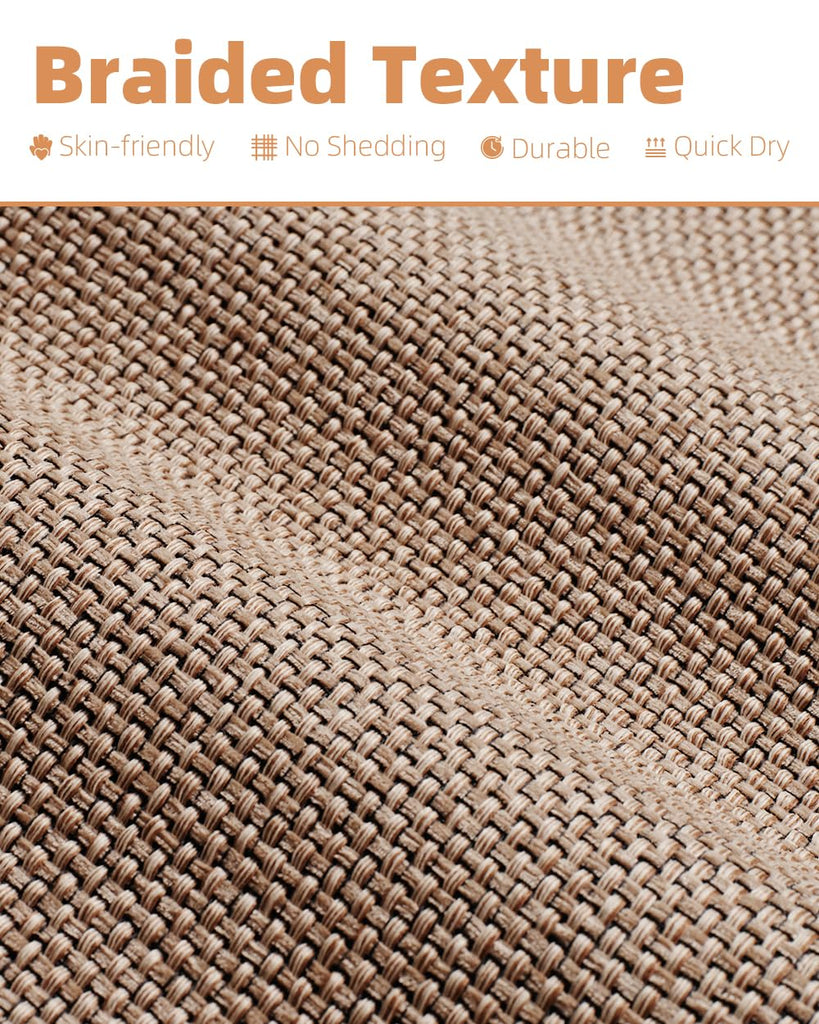 Non-Slip Bath Mat, Braided Absorbent Bathroom Mat, 20''x32'' Beige