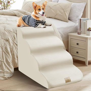 Dog Stairs for Small Dogs Cats, Small Pet Stairs Steps, Foam 6-Tier Pet Stairs Steps for Couch Sofa, Dog Ramp Ladder