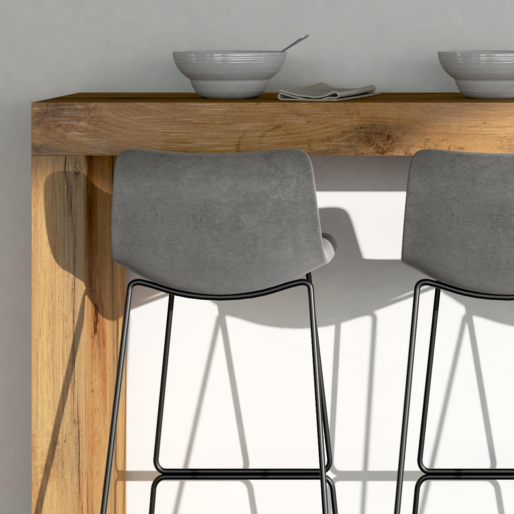 Evolution High Table 70.9 x 15.7 in, Rustic Oak, High Top Table for 3 People, Bar Table, Kitchen Island, Counter