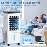 Portable Air Conditioners, Swamp Cooler Portable AC Unit with Removable 2.6 Gal Water Tank