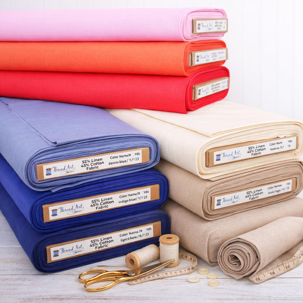 Teal Linen Fabric - 3 Yard Cut, 55" Wide