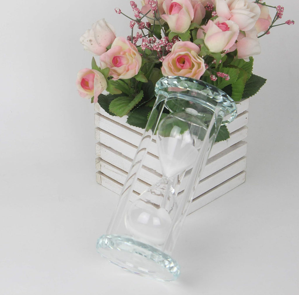 60 Minutes Hourglass Timer,Crystal Sand Timer Diamond Carving Surface,Hourglass Office Desk Coffee Table Book Shelf