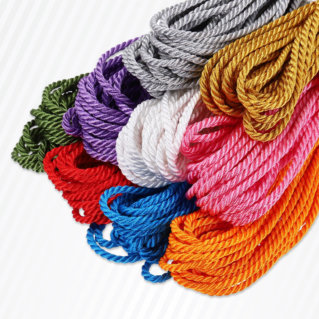 Twisted Cord Trim, 11 Yard 3.5mm 3-Ply Twine Braided Rope Shiny Thread String for Craft Gift Bag Curtain Christmas