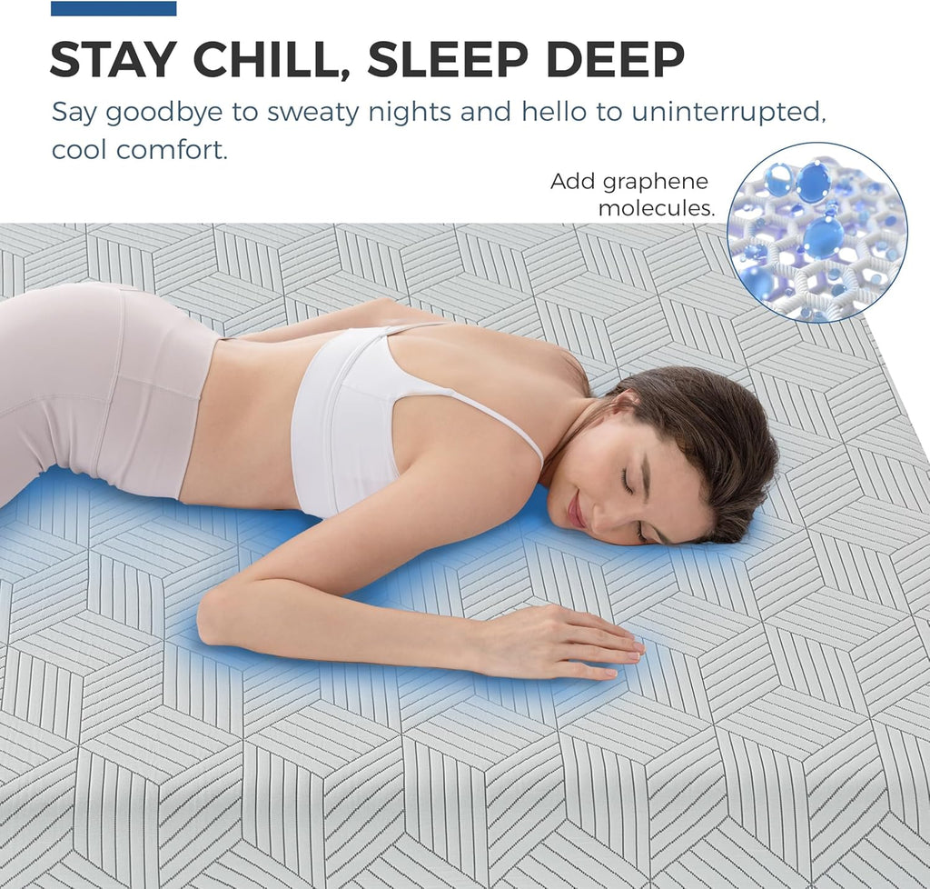 Medium Queen Mattress 10 Inch Memory Foam Mattress Queen Size Bed in a Box for Back Pain Relief and Cool Sleep with