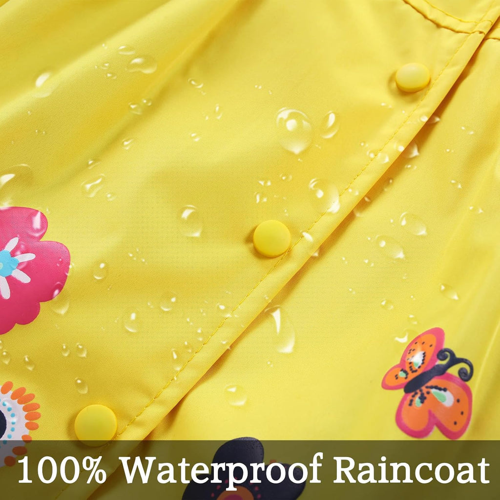 Toddler Girls Raincoat Waterproof Rain Jacket toddler Hooded Pants Suit