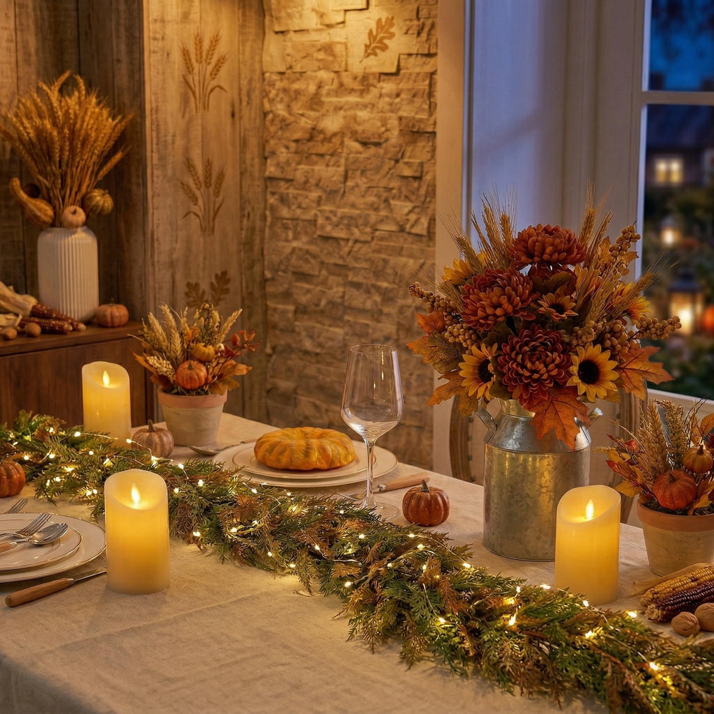 9ft Artificial Norfolk Pine Fall Garland for Mantle