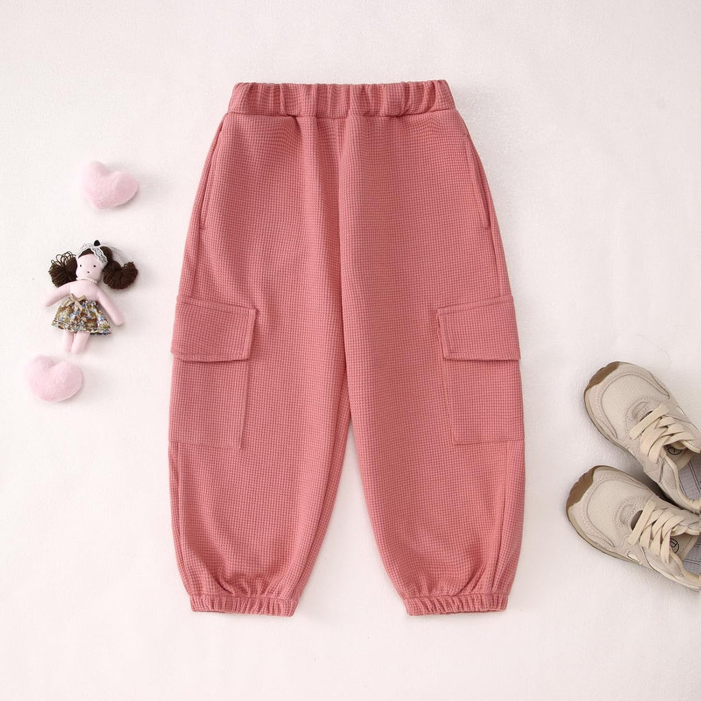 Toddler Girl Clothes Fall Outfit Waffle Sweatshirt Pants Set