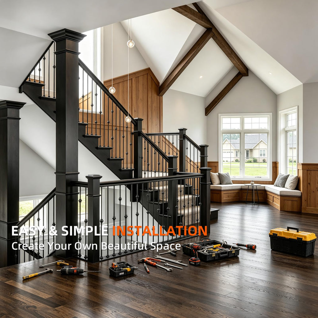 10pcs 44" Wrought Iron Balusters Single Knuckle Interior Spindles