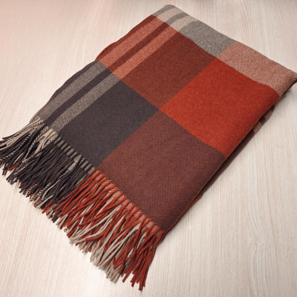 Soft 100% Wool Throw Blanket, Lightweight Warmth, 55"x83"