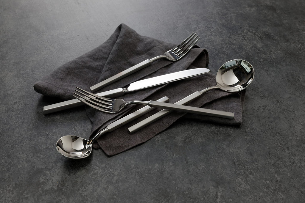 Jaxson 18/10 Stainless Steel Flatware, Brushed/Mirrored Stainless Steel, 5 Piece Place Setting Service for 1