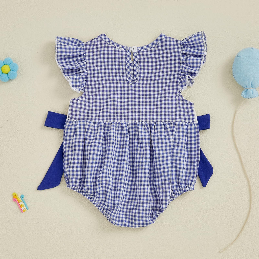 4th Of July Baby Girl Outfits Infant Bow Bubble Romper Newborn Usa Flag Top Summer Memorial Day Patriotic Clothes (A