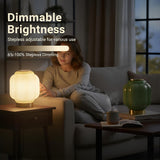 Mushroom Lamp, Cordless Rechargeable Table Lamp with Brass Base & White Glass Shade, 4W Dimmable Bedside Table Lamp