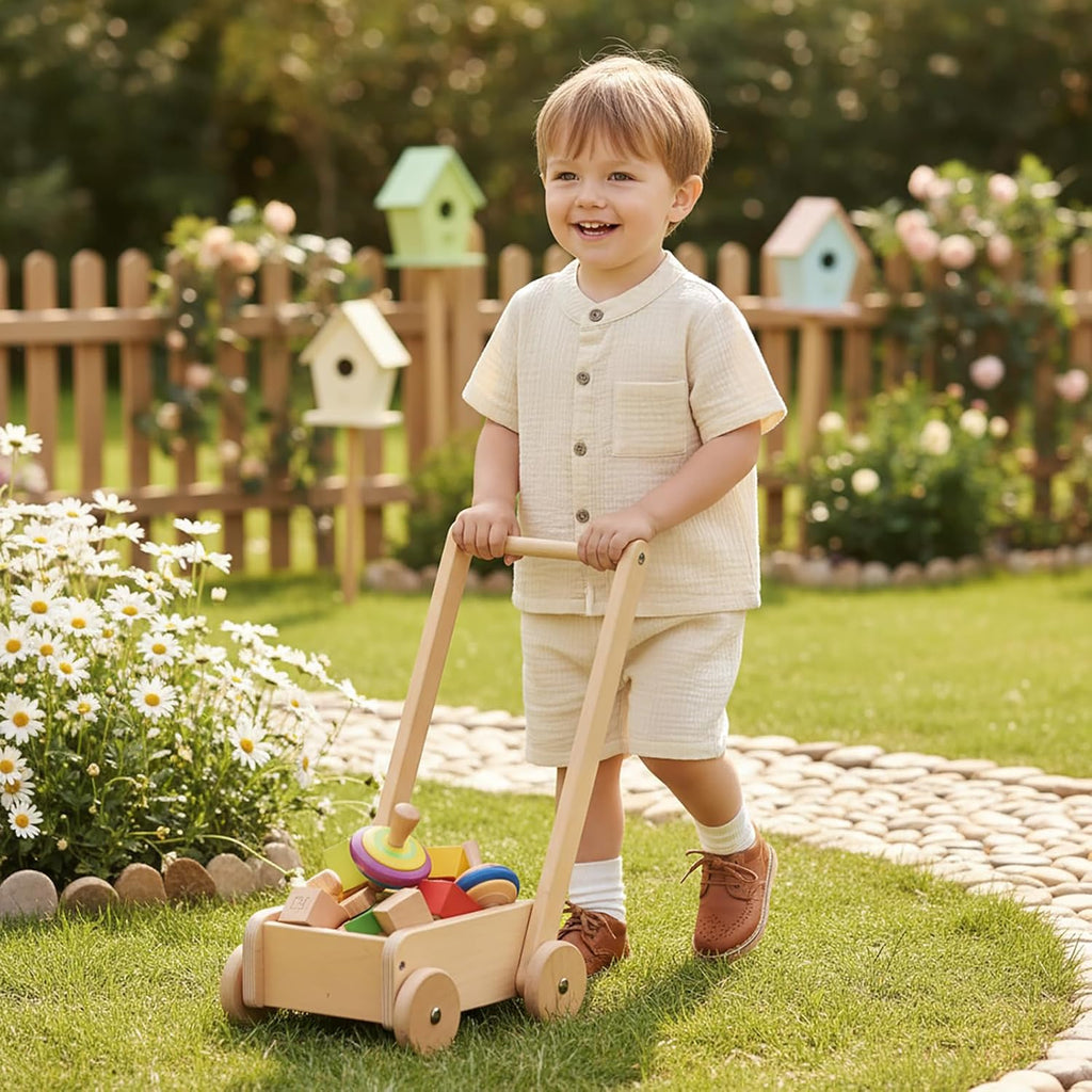 Toddler Baby Boy Shorts Set Summer Clothes Cotton Linen Short Sleeve Button-up Shirt and Shorts Spring Outfit