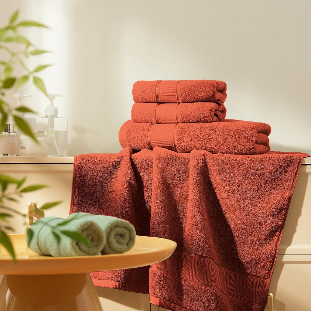 Bath Towels Set 6 Piece, 100% Turkish Cotton Luxury Towels | 650GSM Super Soft Highly Absorbent and Quick Dry Durable