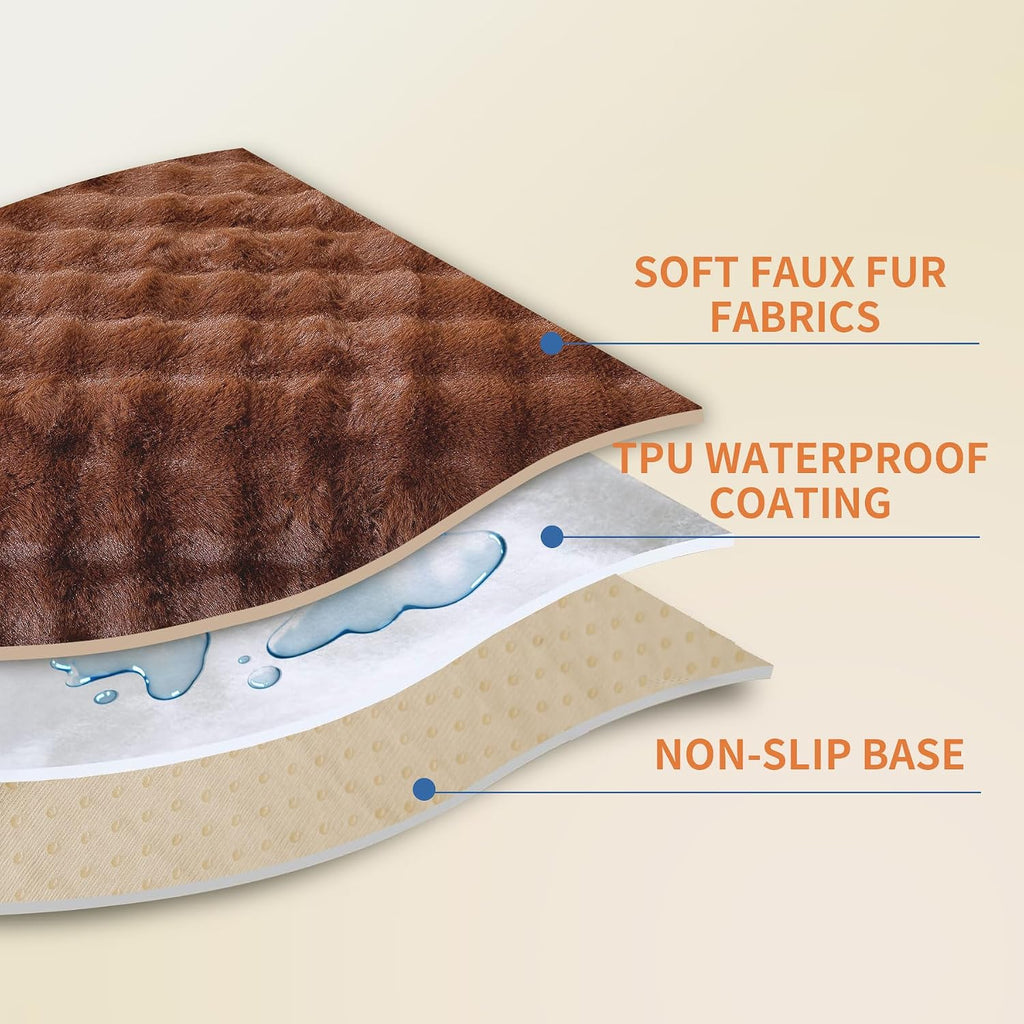 Waterproof Dog Bed Cover Non Slip Couch Covers for Dogs Washable Soft Faux Fur Sofa Cover Couch Covers for 3 Cushion