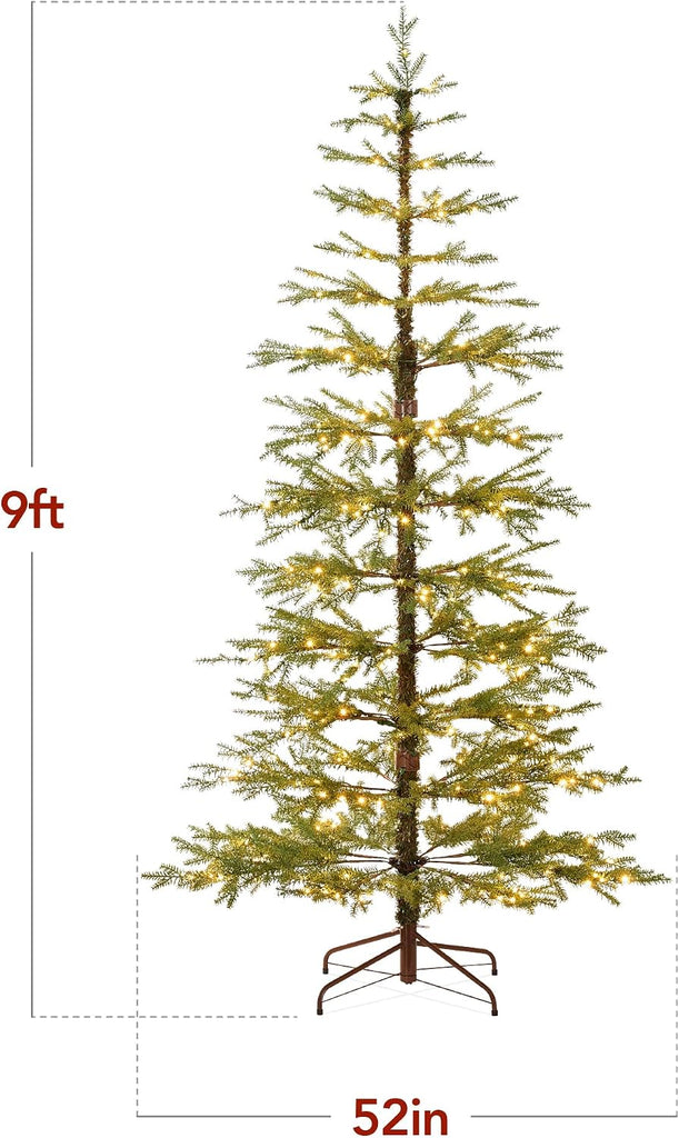 Pre-Lit Sparse Christmas Tree Artificial Pine Holiday Décor Aspen Noble Fir w/ in-1 White & Multicolor LED