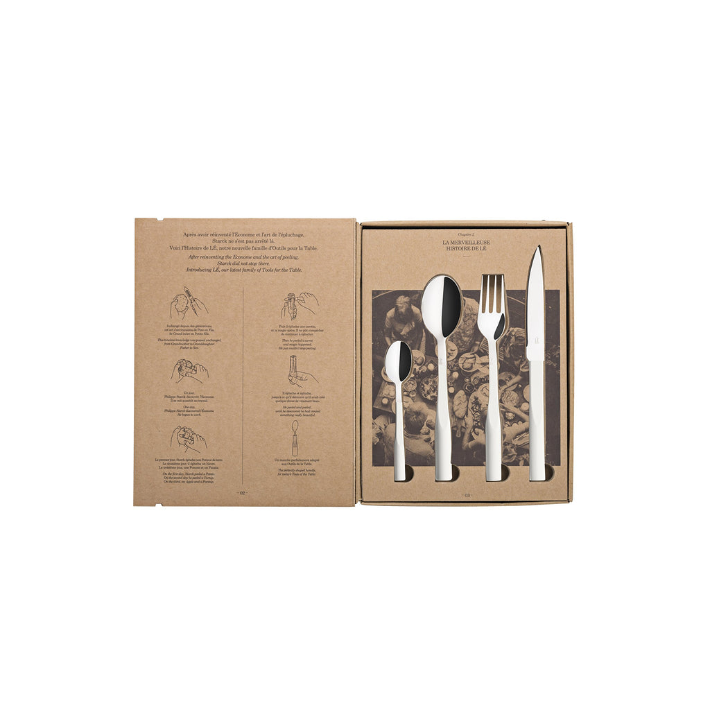 Luxury French Flatware Set | L'E Starck Colored Collection | 24pcs | White