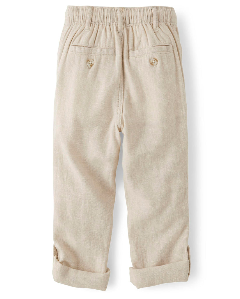 And Toddler Drawstring Linen Pants,Bisquit