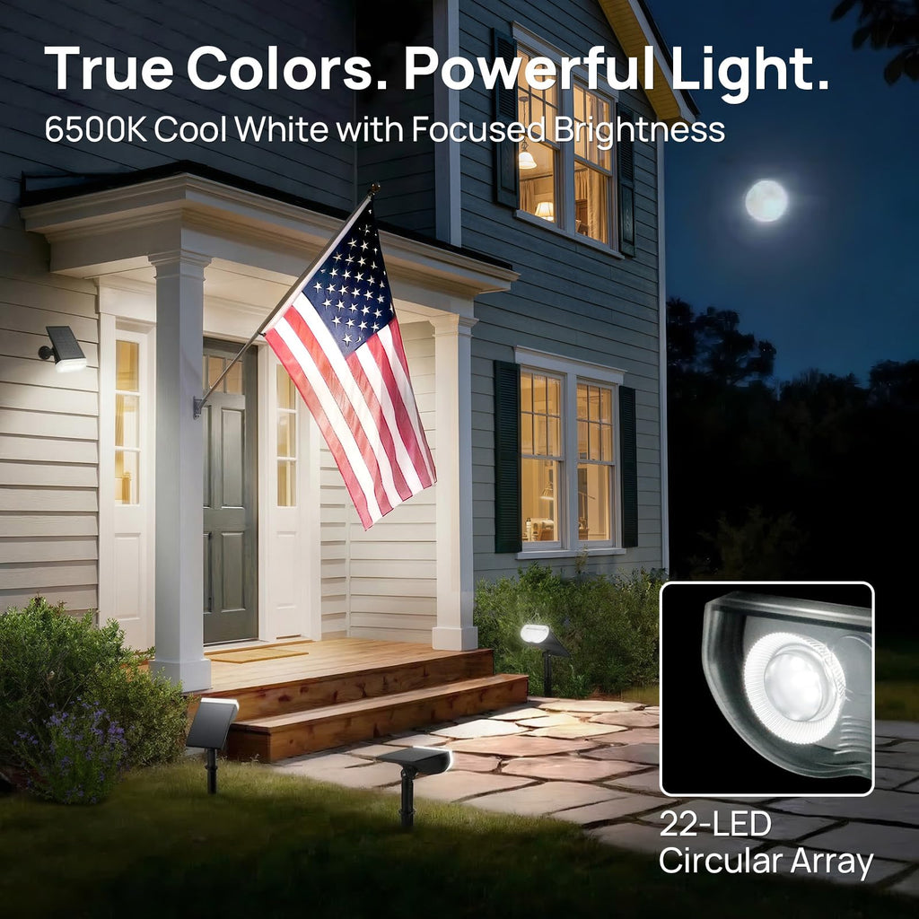 Solar Spot Lights Outdoor Waterproof, Landscape Solar Spotlights