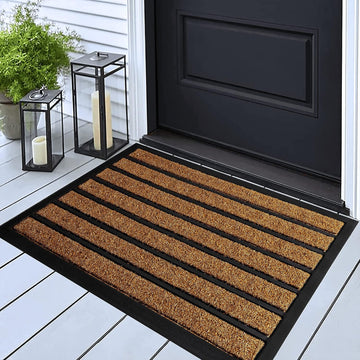 Extra Durable Door Mat Outside Entrance (30" x 17", Bright Brown)