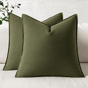 Pack of 2 Decorative Linen Pillow Covers Boho Farmhouse Modern Soft Spring Accent Throw Pillows Neutral Cushion
