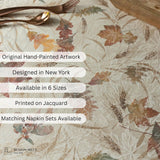 Autumn Jacquard Printed Fabric Tablecloth for Fall, Harvest, and Thanksgiving Table Cloth (Natures L