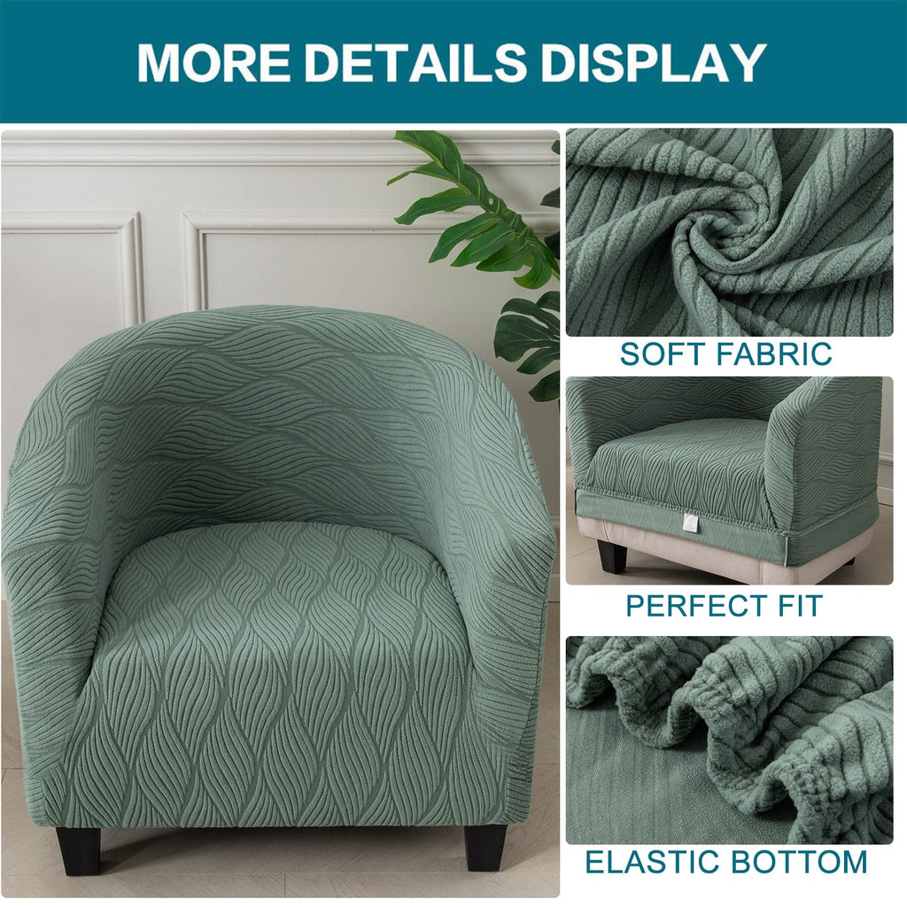 Club Chair Slipcover Stretch Round Barrel Chair Cover, Green