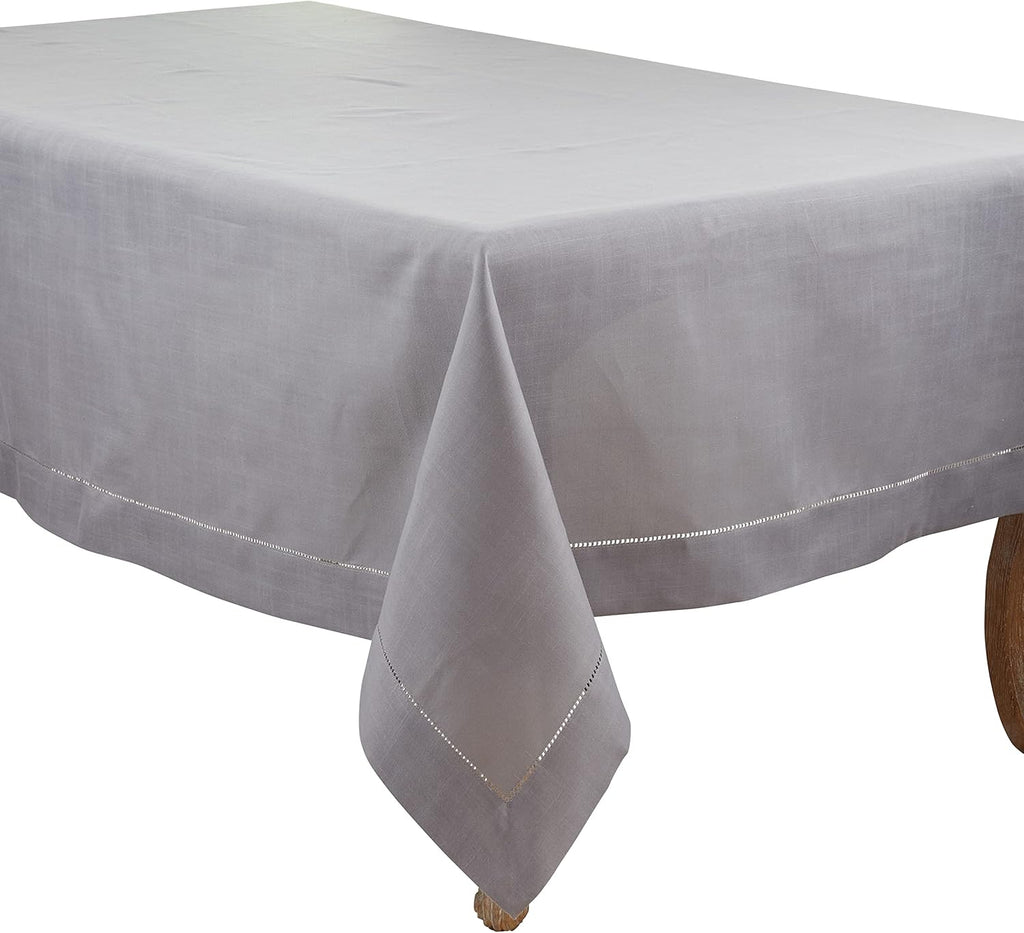 Rochester Collection Hemstitched Border Tablecloth, 70"x160", Slate