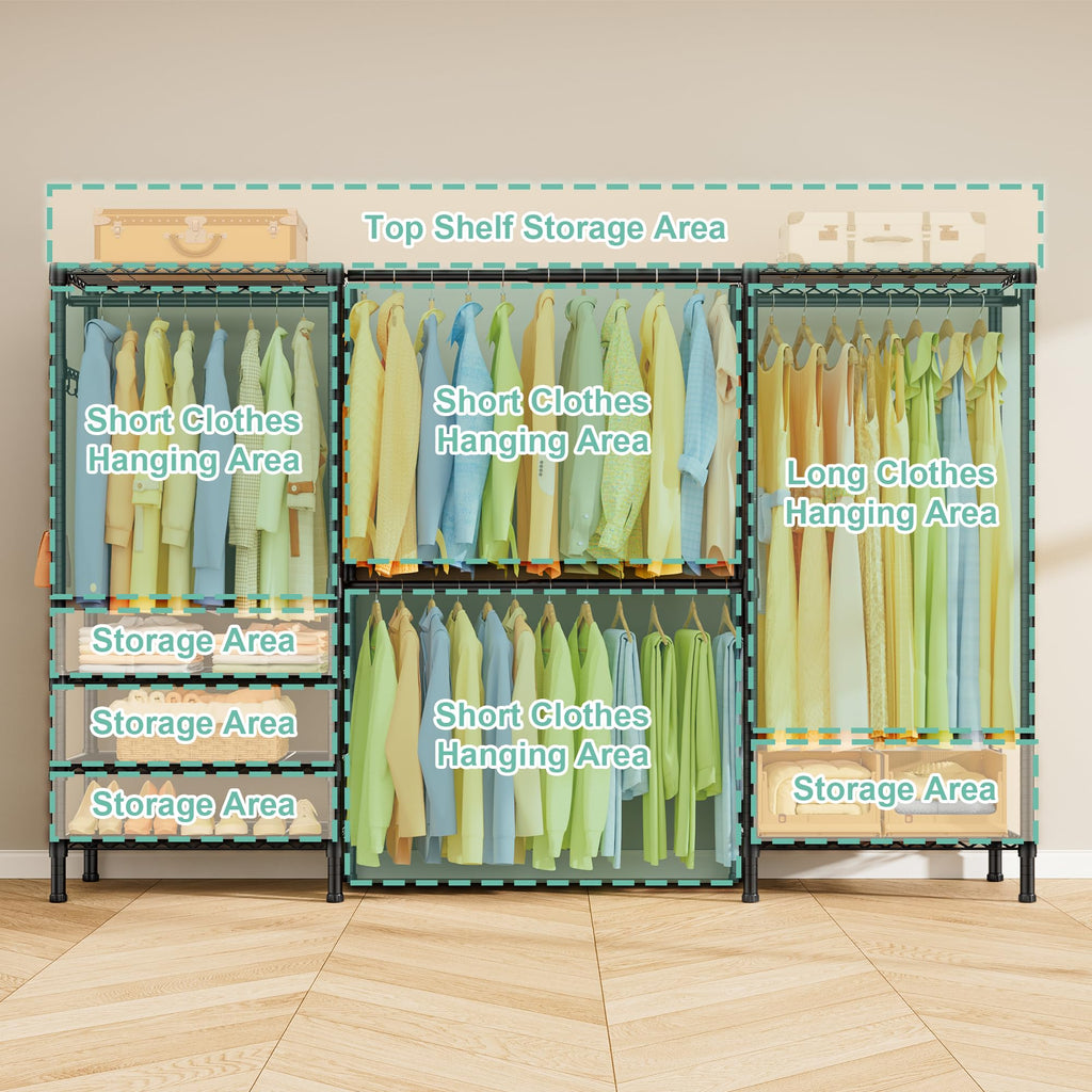 E06 Expandable Heavy Duty Clothes Rack for Reach-in Closet